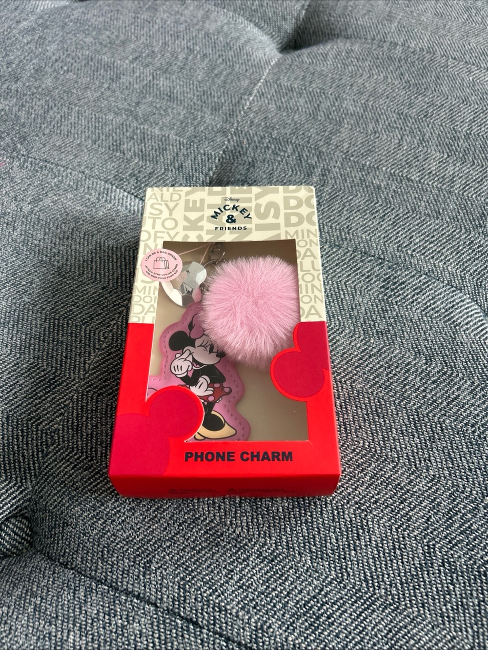 Minnie Mouse Pink Pom Pom Phone Charm